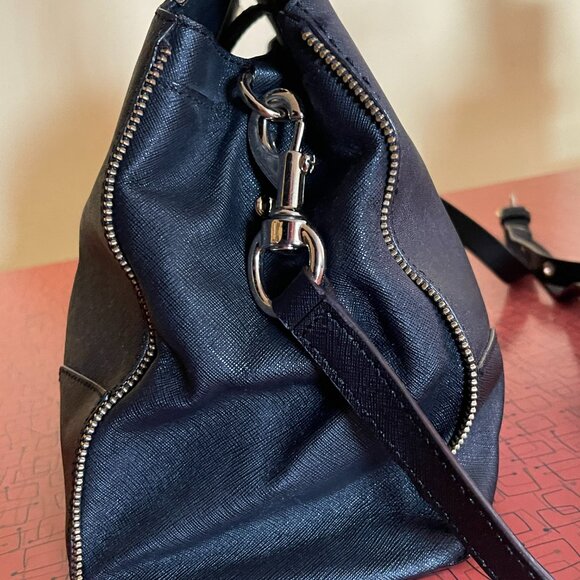 Rebecca Minkoff Black Satchel with blue Leopard Interior - NEW (never used) - Picture 6 of 8